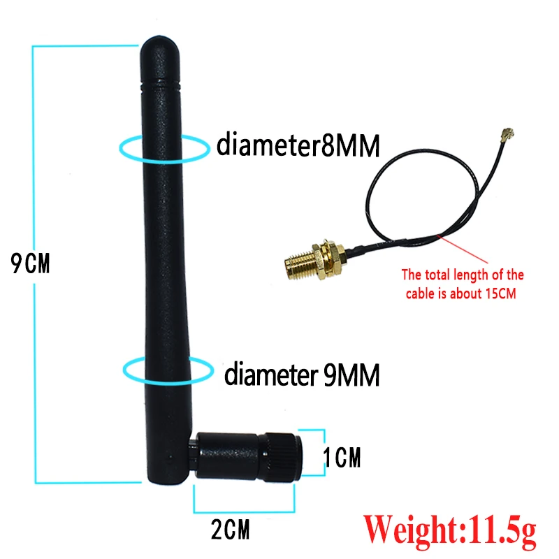 2,4 GHz 3dBi WiFi 2,4g антенна RP-SMA мужской беспроводной маршрутизатор+ 17 см PCI U. FL IPX к RP SMA мужской косичка кабель ESP8266 ESP32