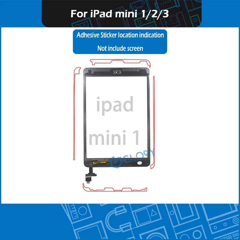 

10 компл./лот клейкая наклейка в виде полосы Бумага лента для Ipad Mini 1 2 3 A1432 A1454 A1455 A1489 A1490 A1599 A1600