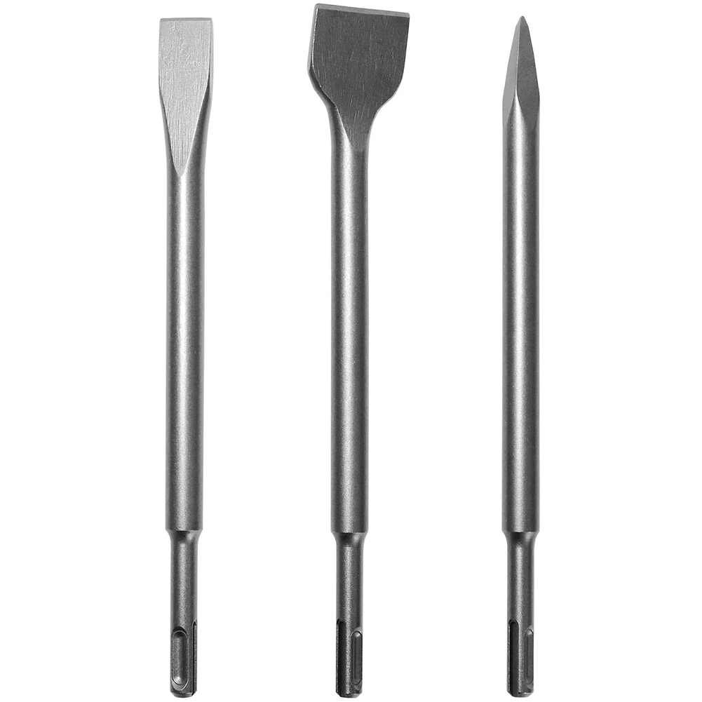 

Chisel Set Hammer Bit Silver With Flat Point Wide For Electric Demolition Concrete Breaker Tile Industrial 3PCS Carpenter Tools
