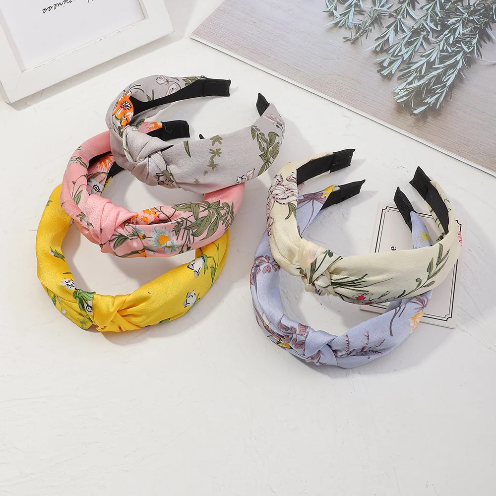

Бесплатная доставка, модные женские милые маленькие цветочные повязки для волос, повязки на голову с узлом для девушек, женские головные уб...