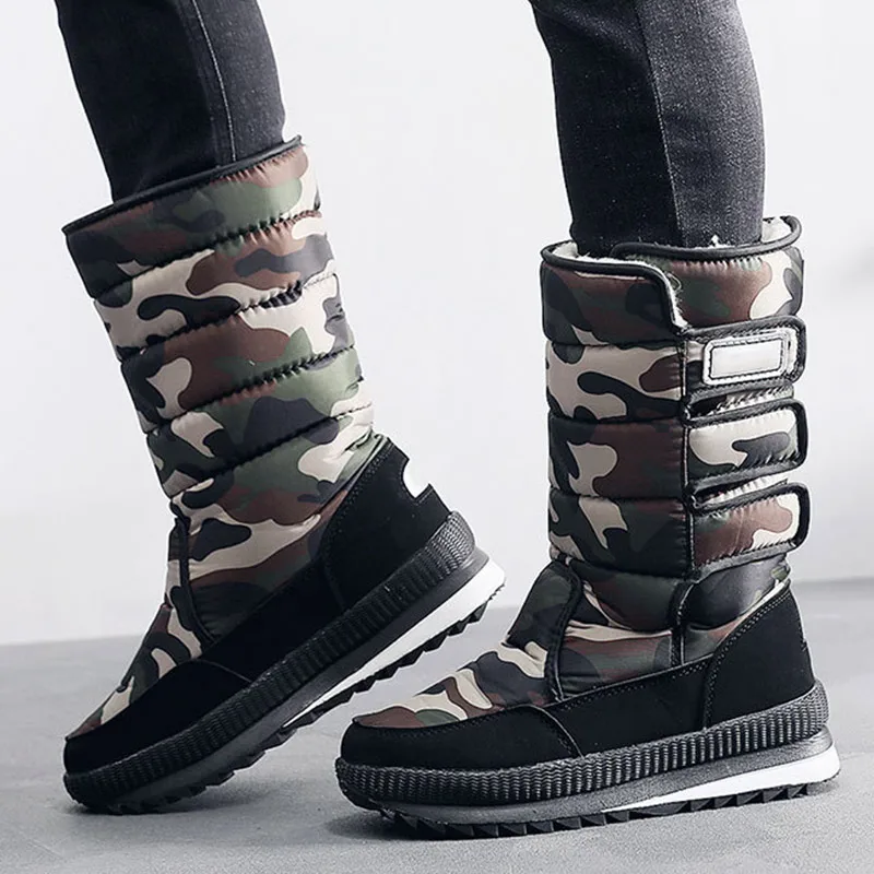 Мужские зимние кроссовки сапоги под колено уличные Нескользящие