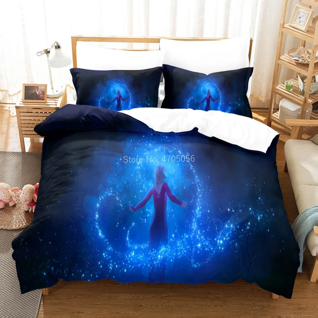 

Disney Frozen Bedding Set Elsa Olaf 3D Print Duvet Cover with Pillowcase Bedroom Decoration for Girls Kids Children Gifts