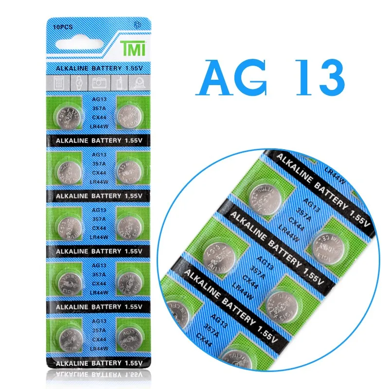 

2020 Sales 10 Pcs AG13 LR44 357A S76E G13 Button Coin Cell Battery Batteries 1.55V Alkaline Pilas Boton