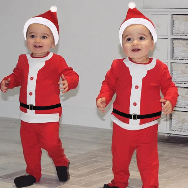 

2022 новогодний костюм детская одежда на Рождество, костюм Санта-Клауса для костюмированной вечеринки, одежда для маленьких мальчиков и дево...
