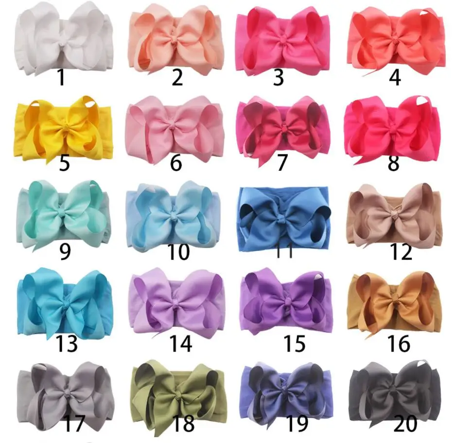 

36Pcs/Lot 6" Inch Ribbon Hair Bow Nylon Headbands Kids Nylon Hairband Bowknot Girls Headbands Kids Hair Accessories