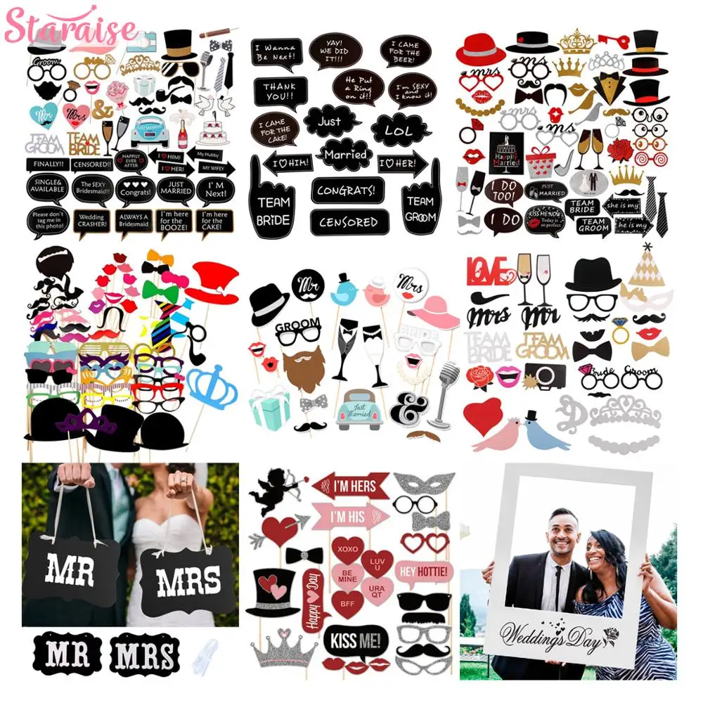 

Wedding PhotoBooth Props Wedding Decoration Photobooth Props Event Party Decoration Bride To Be Photo Booth Props Just Married