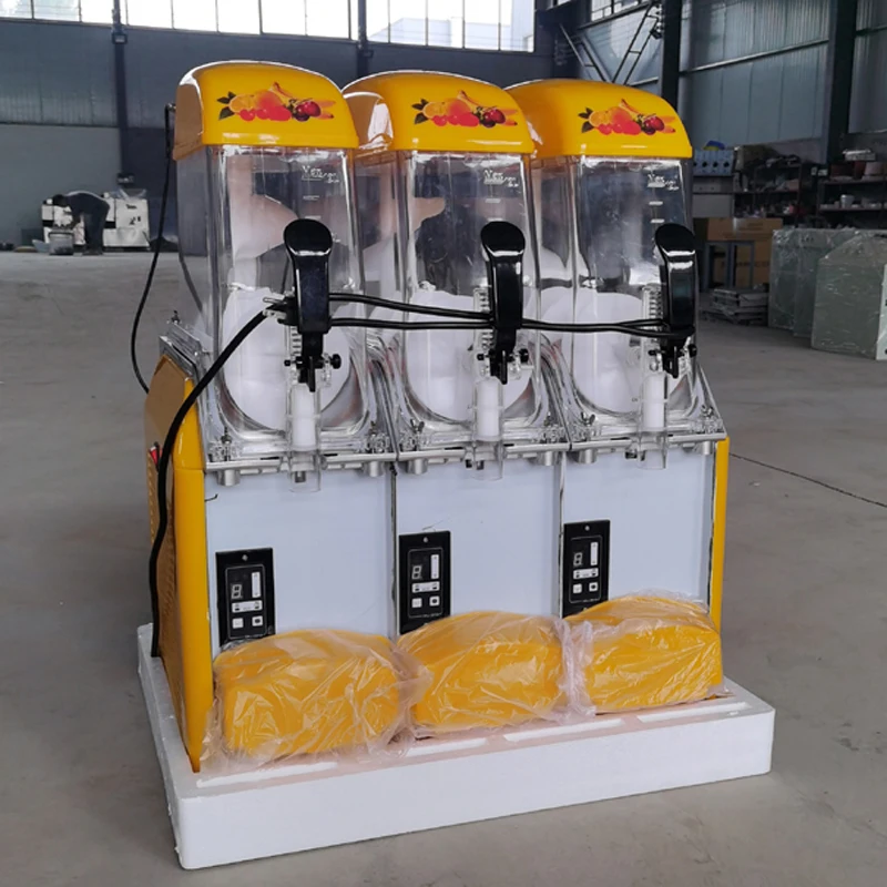 

New Cold Juice Drinks Machine 3 Cylinder Snow Mud Machines Commercial Snow Melting Sand Ice Maker