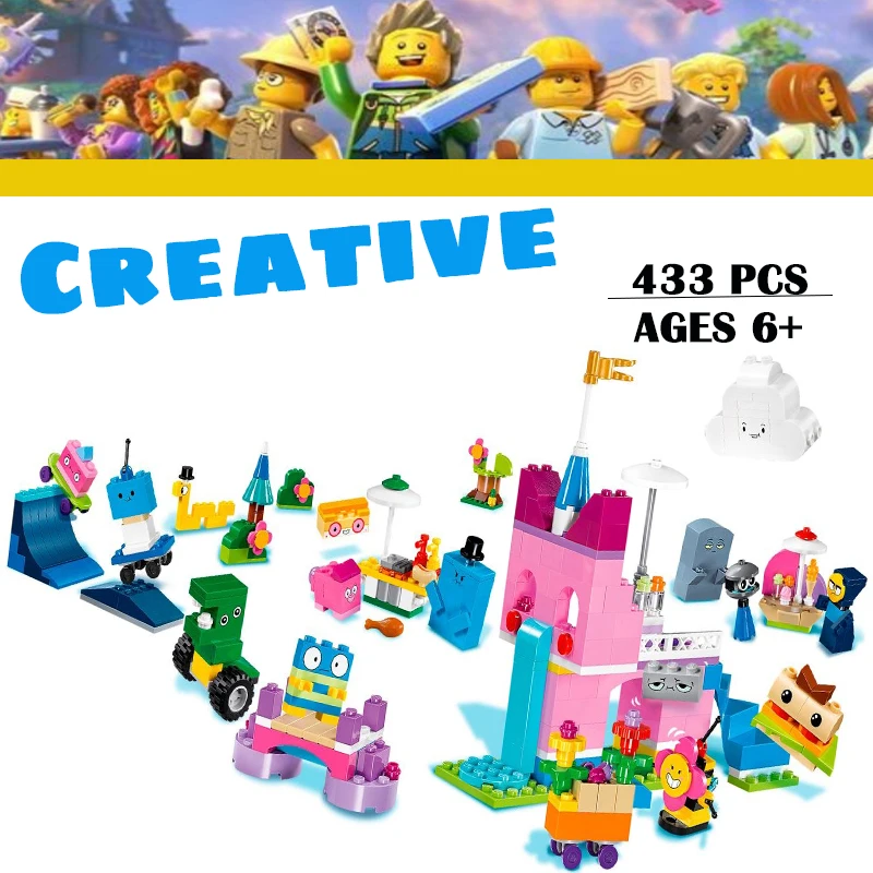 

Creative Bricks Toys Cartoon Unicorn Kitty Friends set Building Blocks Educational Mini Figure Toys for Children Kids