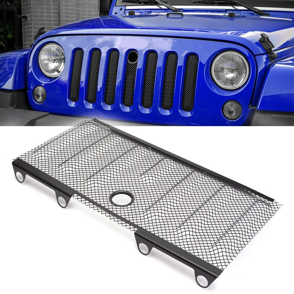 Для Jeep Wrangler JK решетка переднего капота стальной сетчатый предохранитель сетчатая решетка из нержавеющей стали вставка для Jeep Wrangler JK JKU запчасти