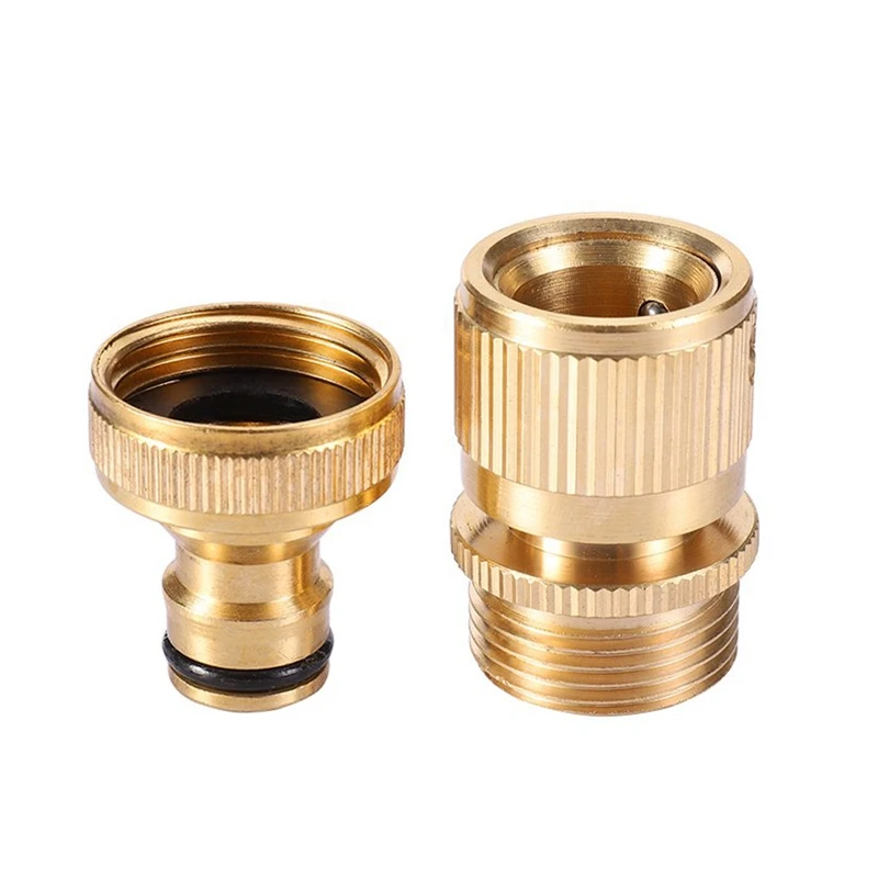 3 набора садовых шлангов быстрый соединитель 3/4 дюйма латунный легко соединяемый