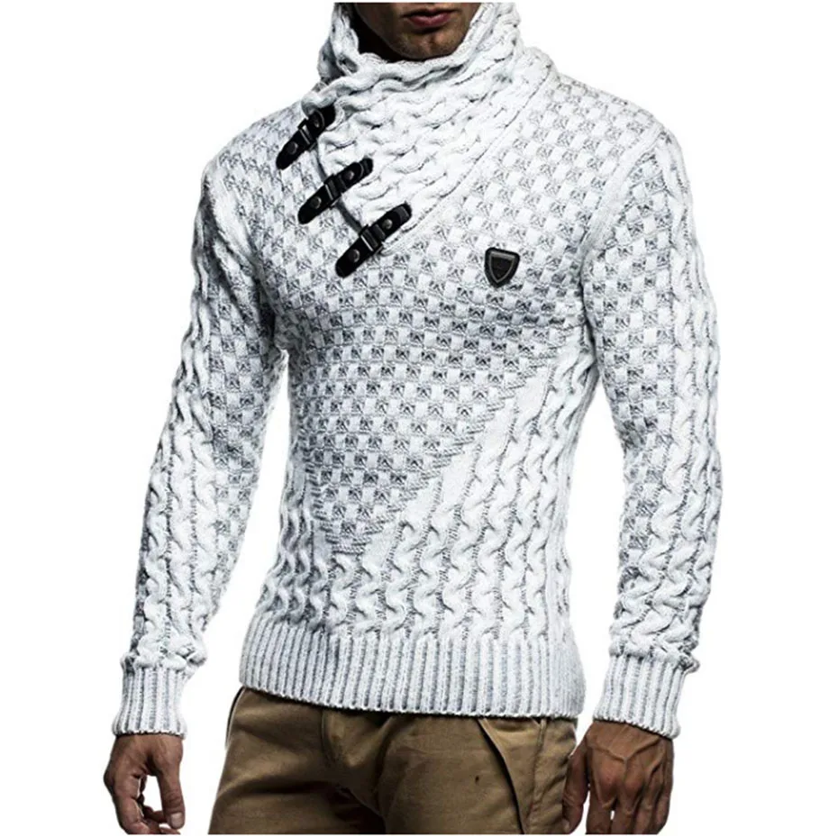 ZOGAA Mens Sweaters 2019 Warm Hedging Turtleneck Pullover Sweater Man Casual Knitwear Slim Winter Male Brand Clothing | Мужская одежда