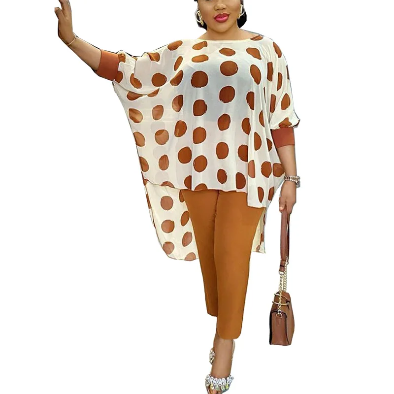 Комплект из двух предметов африканская шифоновая одежда женские длинные топы и