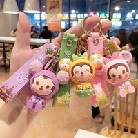 gift to friend couple freedom girl keychain pendant anime cartoon silicone key chain cute doll multi color doll keyring k20005