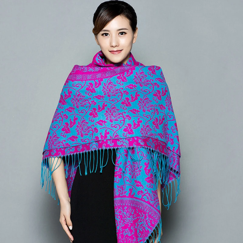 

Модные осенне-зимние теплые кашемировые шарфы из пашмины высококачественные длинные женские шали с принтом и кисточками для дам