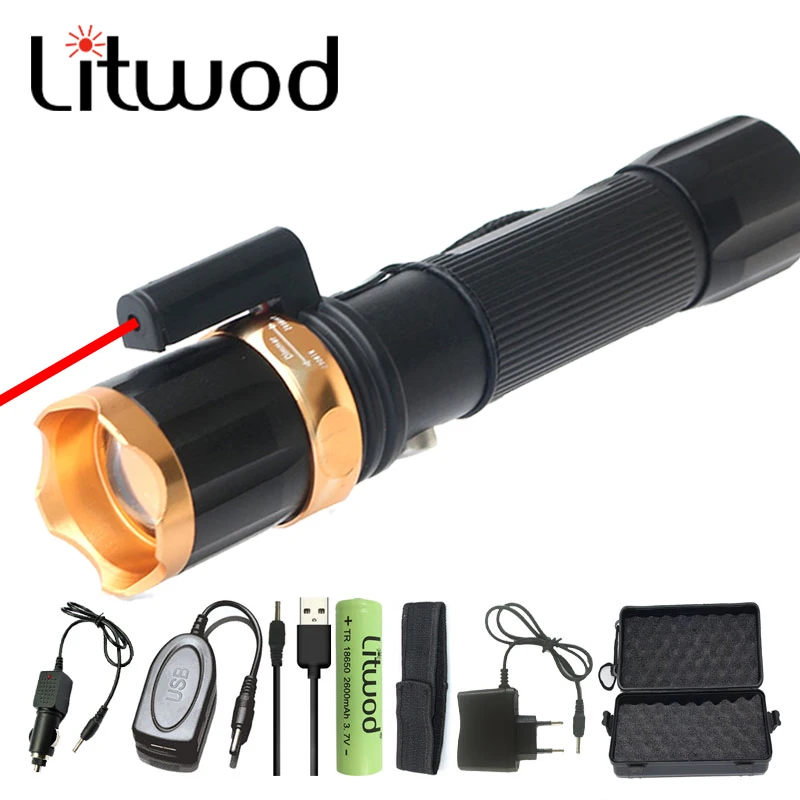Высококачественный перезаряжаемый светодиодный фонарик XML T6 с внешним