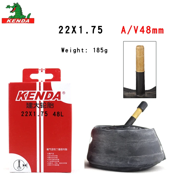 22 X 1.75 AV48mm Kenda камера велосипедной шины 22 дюйма, 24*1-3/8 1,25 1,5 1,75 1,9 AV FV BMX складной велосипед шины велосипедные резиновая шина резиновая трубка Запчасти - Цвет: 22 X 1.75 AV48mm
