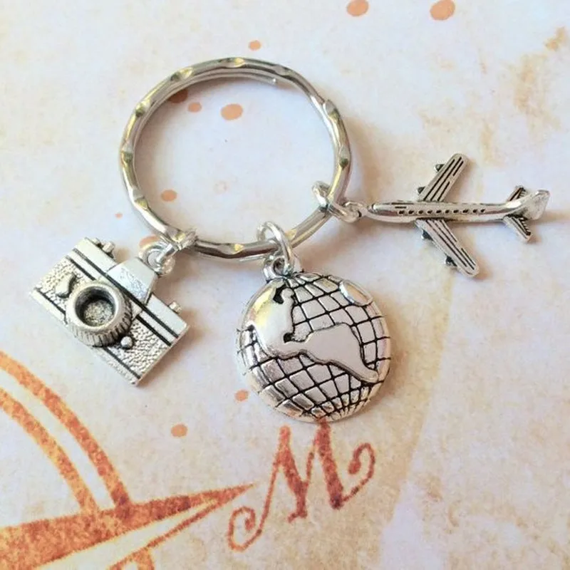 1 шт. брелок с эмблемами путешествий Глобус камера для самолета Брелок Подарок