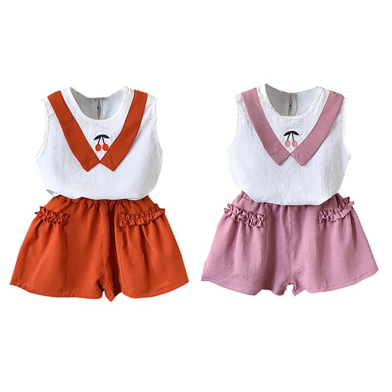 Пуловер оранжевый розовый цвет милая Летняя Повседневная футболка без рукавов с