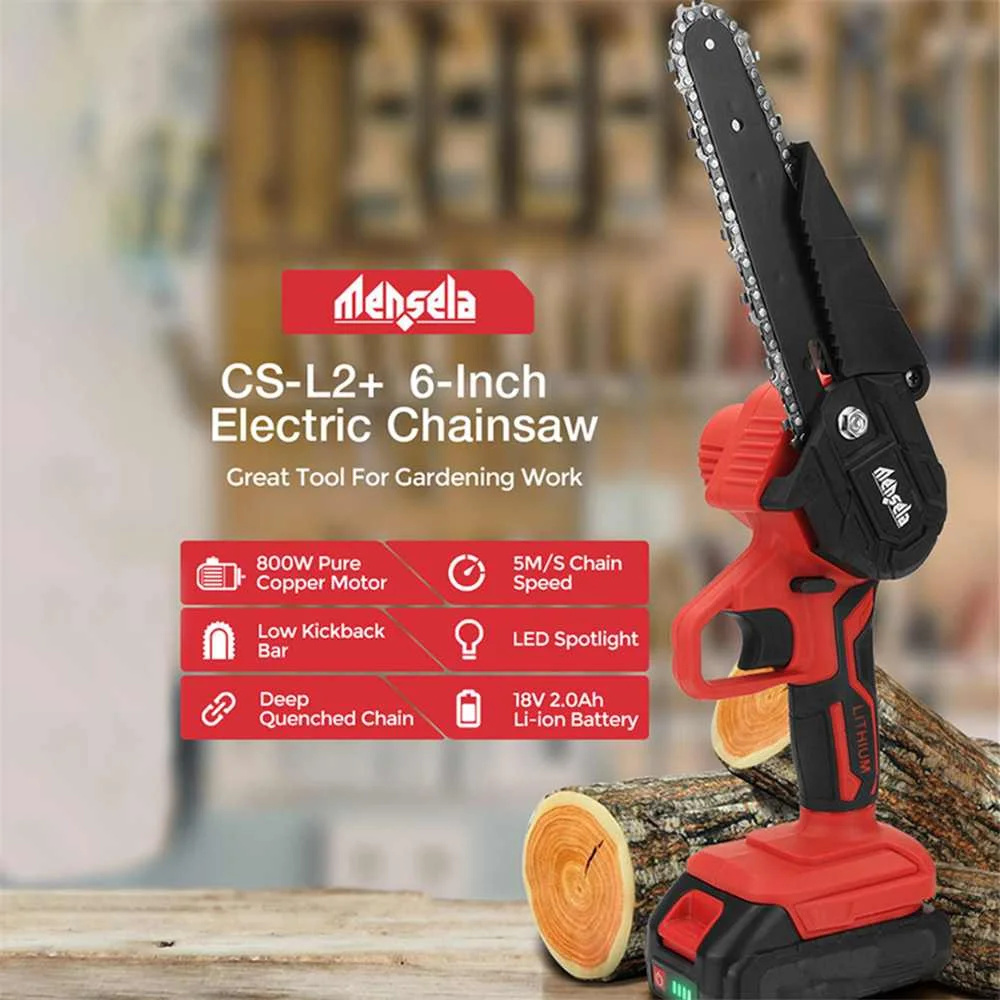 

Электрическая цепная пила с 2 аккумуляторами, 800 Вт, 18 в