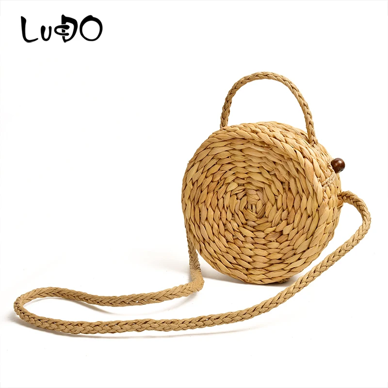 

Круглая соломенная сумка на плечо в стиле ретро, весна-лето 2020