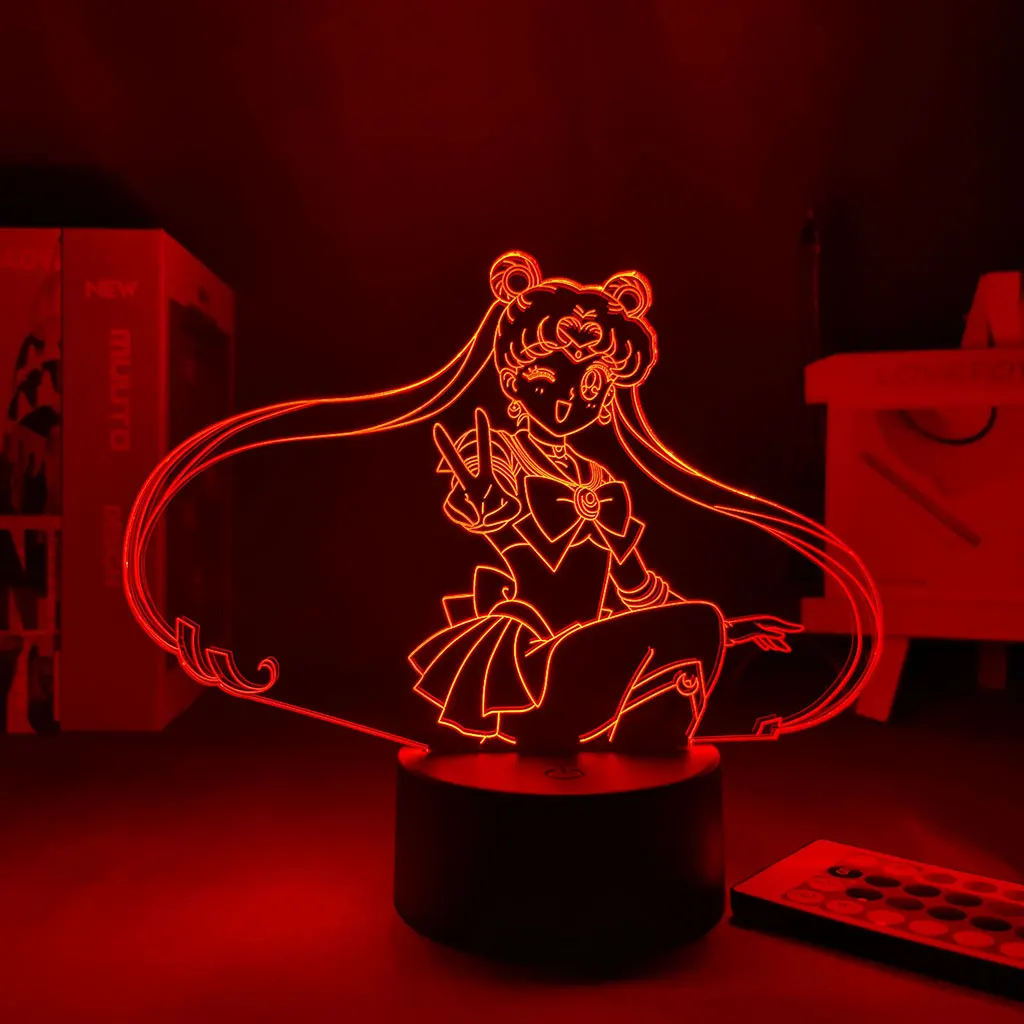 

Manga Sailor Moon Bedroom Decoration 3D Lamp Motion Sensor Light Gift To Girlfriend For Home Anime Figure Anime Sailor Moon