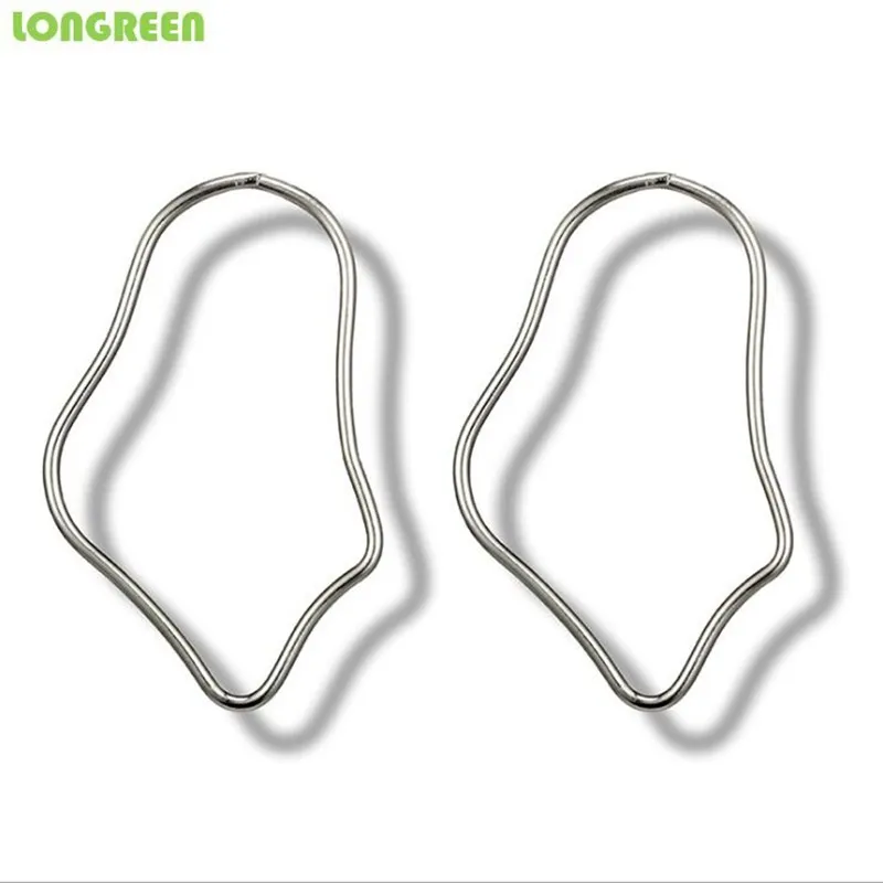 Style 18 silver Metal Simple Stylish Geometric Round Unique Earrings For Women Girl Gifts Stainless Steel Earrings Set De Aretes Orecchini Donna - Окраска металла: Style 18 silver