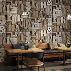 Винтажные деревянные обои, 3d буквенный магазин, современные обои для гостиной, ресторана, салона красоты, промышленные обои