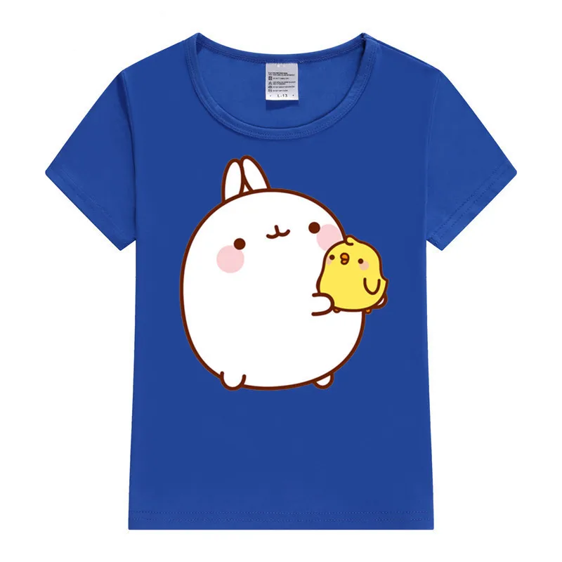 Футболка и шорты для мальчиков девочек с милым кроликом Molang Piupiu Детский комплект