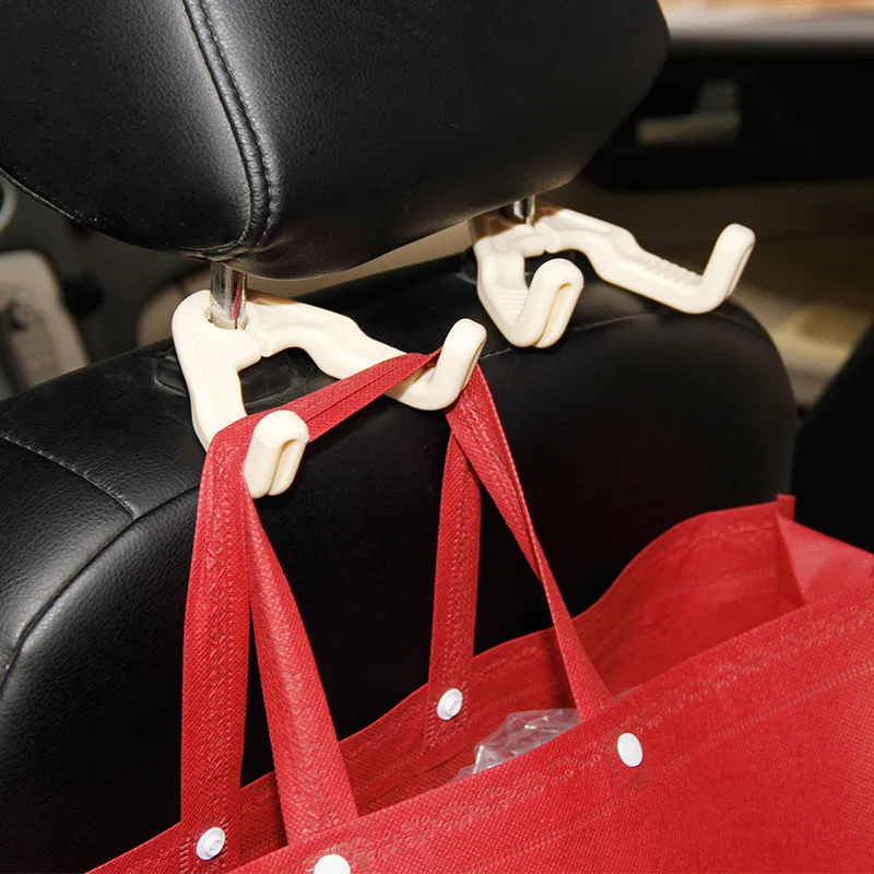 

2Pcs/Set Clip Car Seat Hook Car Headrest Hanger Bag Rack for Car Bag Wallet Cloth Grocery Storage Car Fastener Accessories