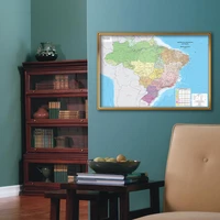 5942cm the portuguese brazil map with detailed cities small poster canvas painting living room home decor school supplies