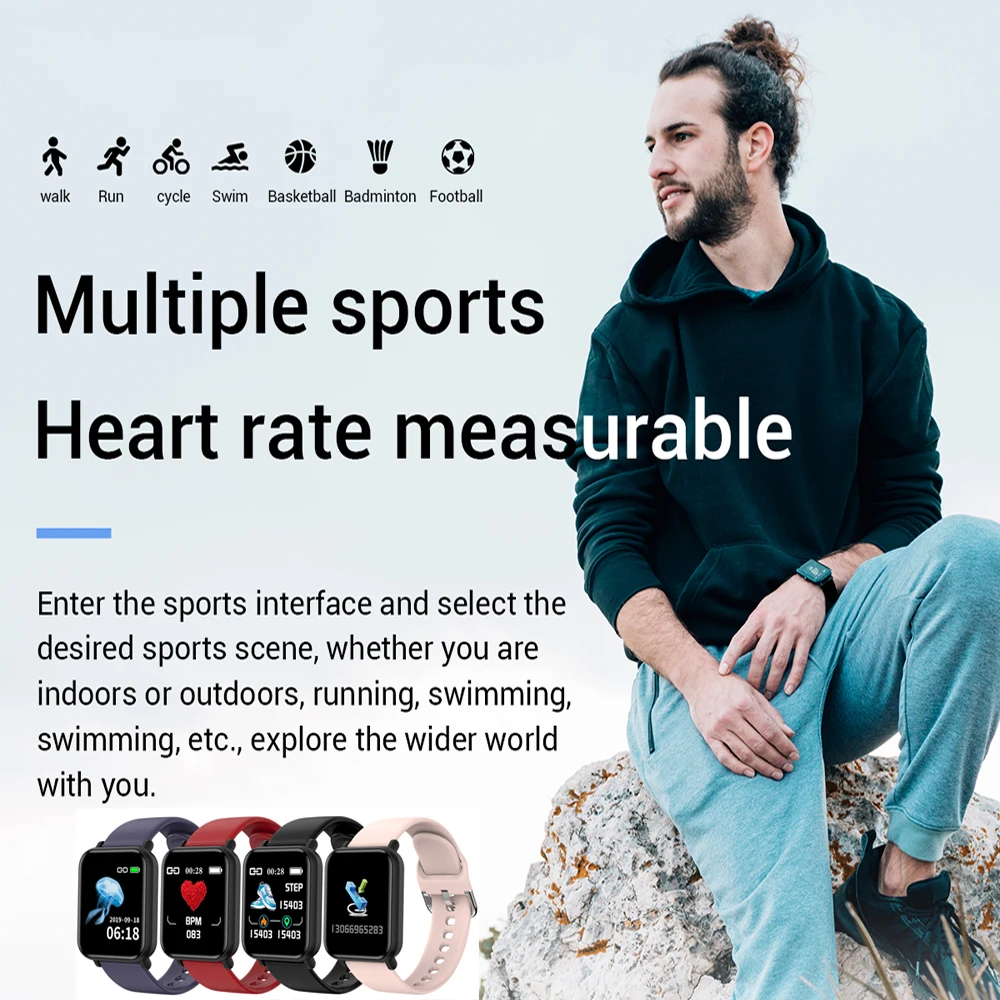 senbono women men smart watch for android watch ip67 waterproof push message chronographeart rate blood pressure smartwatch free global shipping