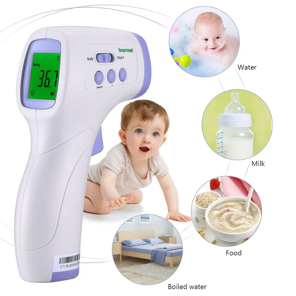 Бесконтактный инфракрасный термометр для тела и лба взрослых детей цифровой