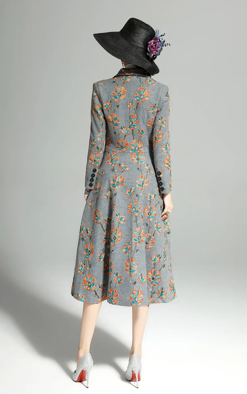 Осенне зимнее шерстяное пальто для женщин двубортный длинный пиджак винтажные и