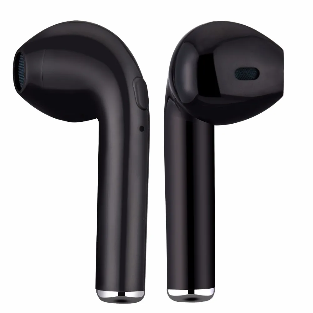 Double black I7s TWS беспроводные Bluetooth наушники с гарнитурой наушники для Iphone X 6 7 8 plus samsung Xiaomi huawei LG - Цвет: Double black