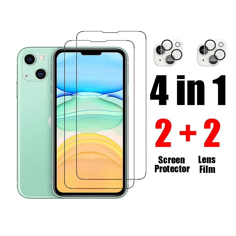 

4 In 1 for Iphone 13 Series Lens Film Screen Protector Transparent Protective Tempered Glass for Iphone 13mini 13 13pro 13pomax