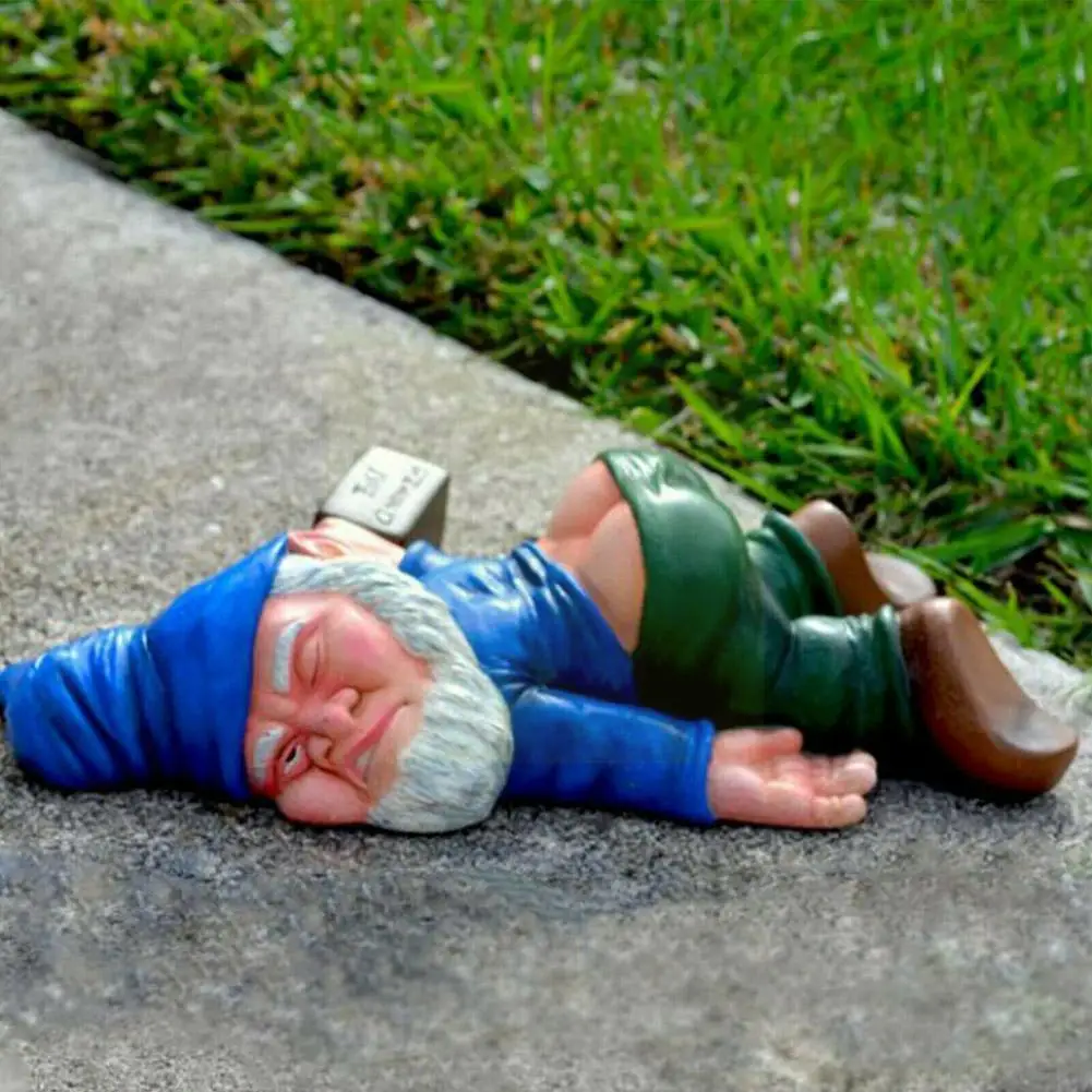 

Funny Drunk Garden Dwarf, Drunk Dwarf Decoration Accessories Garden Decor Crafts Resin Dwarf Ornaments Statue D7t5