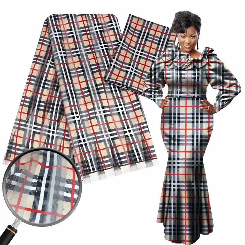 Нигерия Гана Kente шелковая ткань цифровая печать Анкара африканский восковой узор