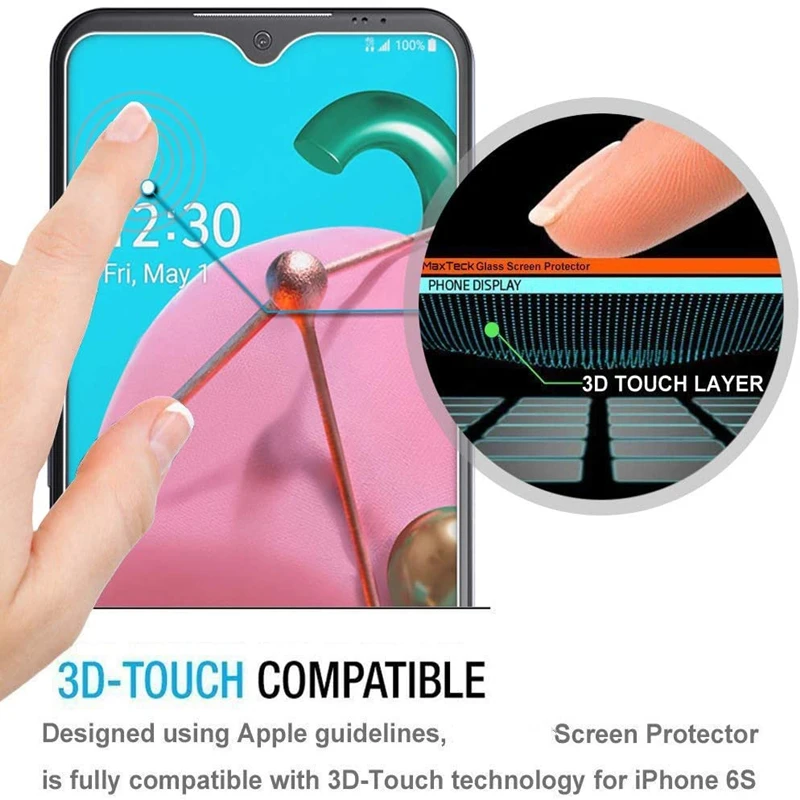 Vidrio templado para LG K51S, Protector HD transparente, resistente a los ara&ntilde;azos, sin burbujas, antihuellas, dureza 9H, 2 unidades-3