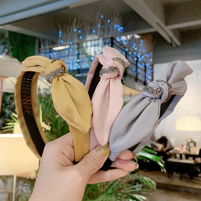 Женский обруч для волос из ткани с заячьими ушками и бантом стразы аксессуары |