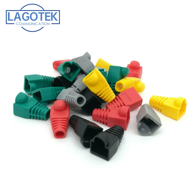 100 шт./лот rj45 шапки cat5 cat5e cat6 сетевые ботинки ethernet кабель разъем rj 45 оболочка cat 6