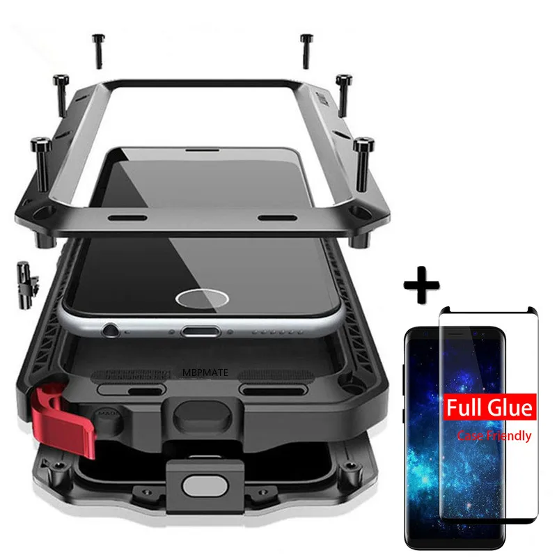 5D изогнутый полностью клейкий защитный Роскошный чехол броня doom металлический