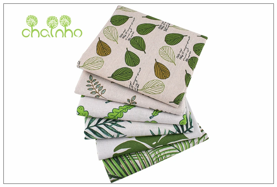 Chainho, серия Green Leaves, хлопковая льняная ткань с принтом для самостоятельного шитья и шитья дивана, скатерти, занавески, сумки, материал подушки