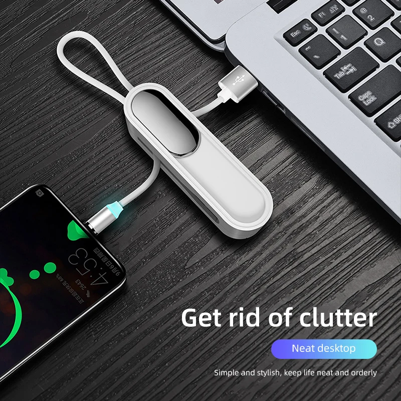 3 в 1 портативный магнитный USB-кабель для iPhone 12 Pro Max поглощающий мини-светильник