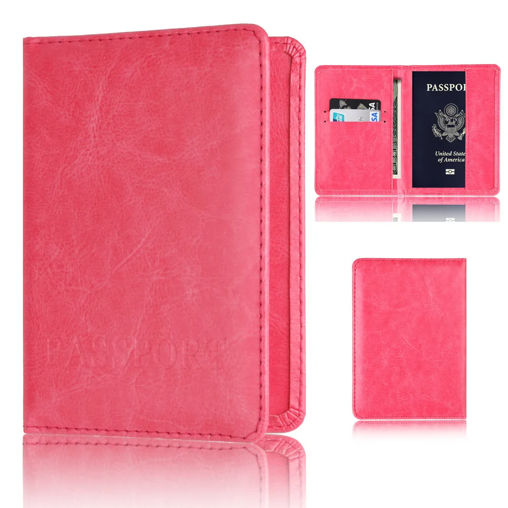 

Unisex PU Passport Holder Leather Wallet Embossing Ticket Holder High-Grade Passport Business Multi-Card Passport Purse Cover