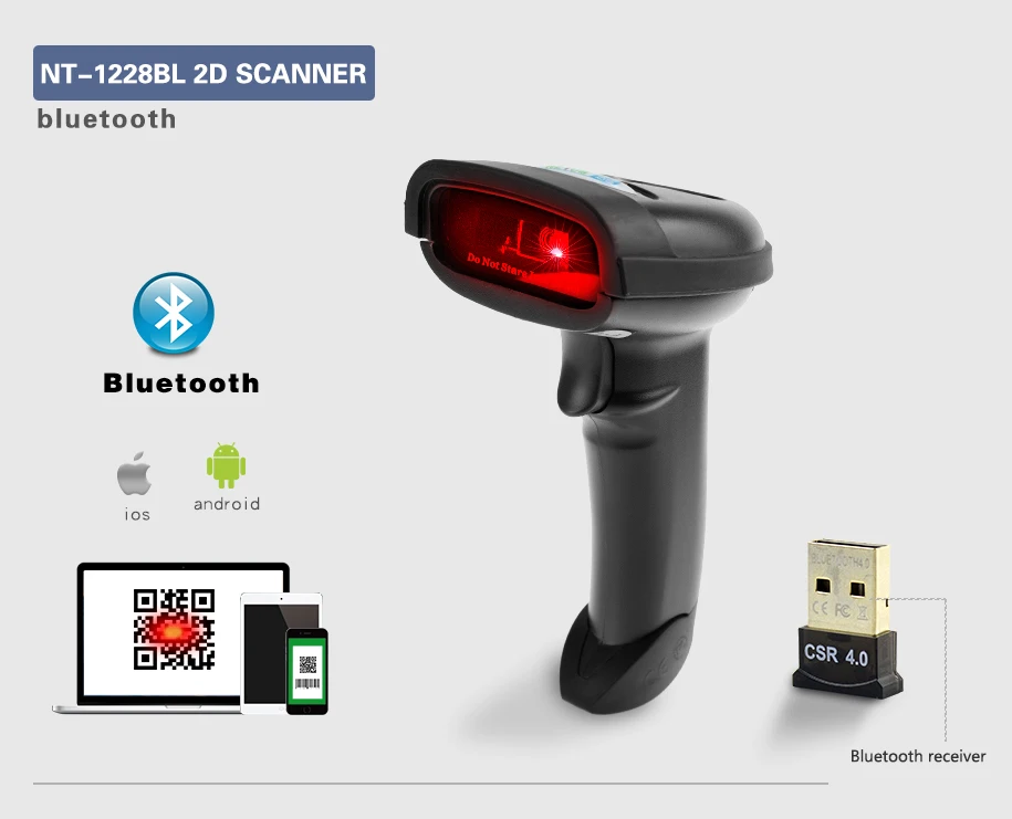 NETUM NT-1698W Ручной беспроводной сканер штрих-кода и NT-1228BL Bluetooth 1D/2D QR считыватель штрих-кода PDF417 для IOS Android IPAD