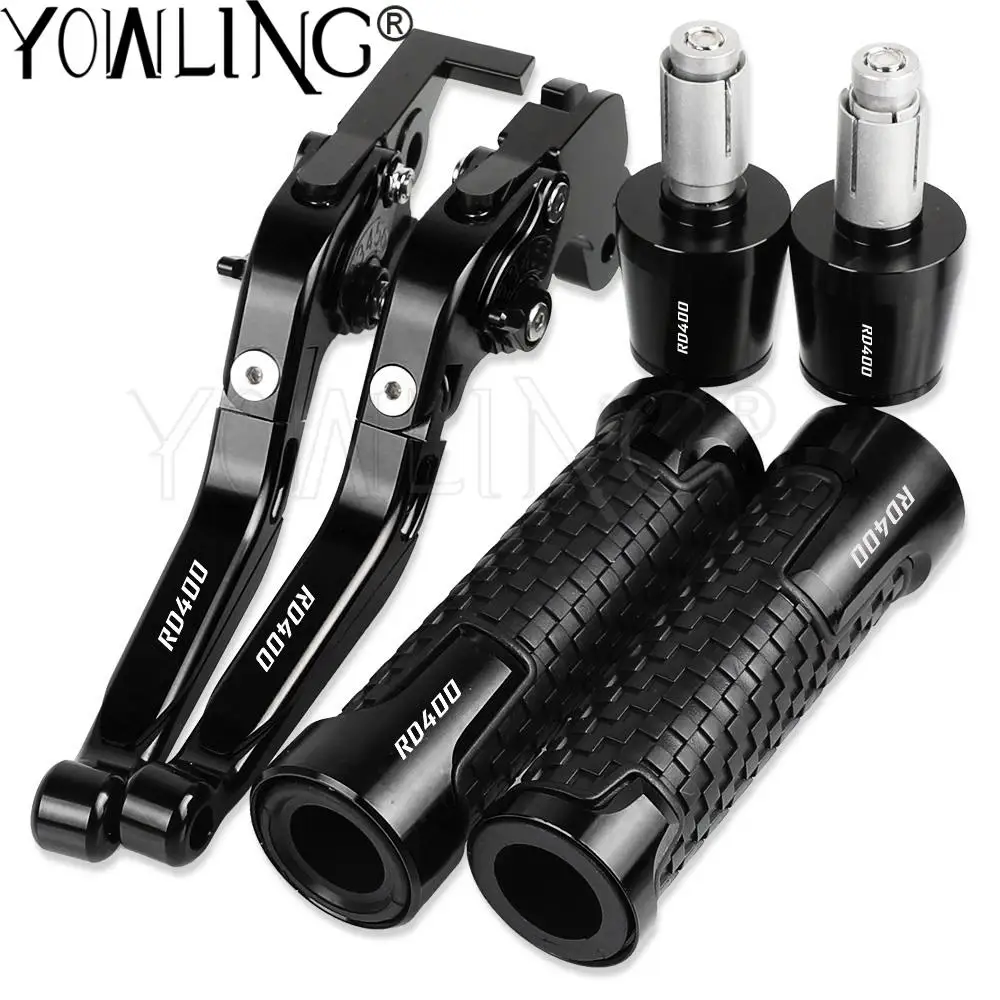 RD 400 Motorcycle Accessories Aluminum Brake Clutch Levers For YAMAHA RD400 C D E F 1976 1977 1978 1979 Handlebar Hand Grips End