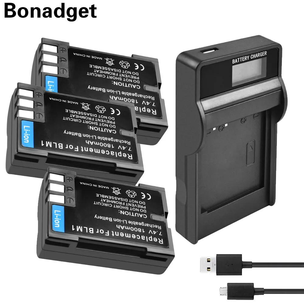 Bonadget BLM-1 Li-Ion Батарея 7 2 V 1800 мА/ч + ЖК-дисплей Зарядное устройство с светодиодный