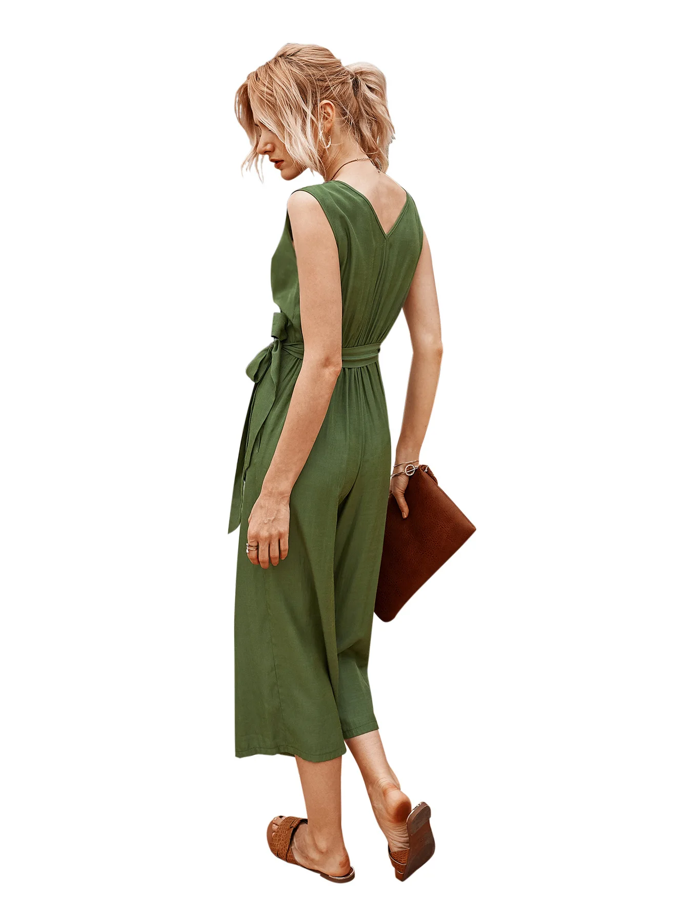 Богемный летний сексуальный элегантный комбинезон без рукавов комбинезоны