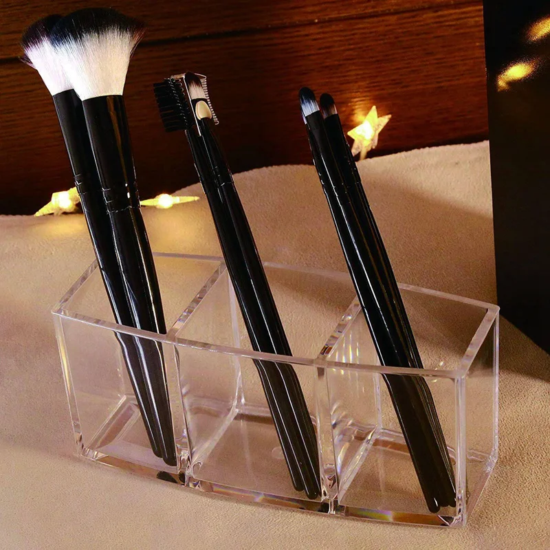 

Makeup Brush Holder Makeup Organizer Cosmetic Storage Box Lipstick Eyebrow Pencil Display Stand Transparent Plastic Box