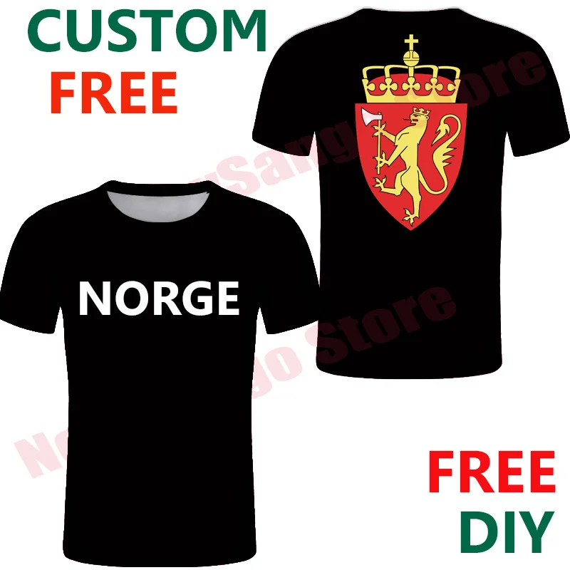 Бесплатная индивидуальная футболка Норвегии футболки Norge с эмблемой без флага